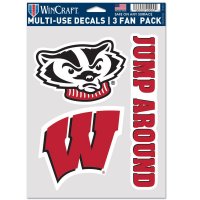Wisconsin Badgers 3 Fan Pack Decals