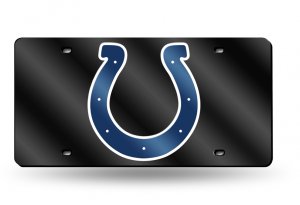 Indianapolis Colts Black Laser License Plate