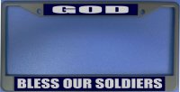 God Bless Our Soldiers Photo License Plate Frame