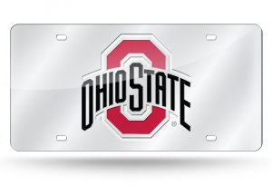Ohio State Buckeyes Silver Laser LICENSE PLATE