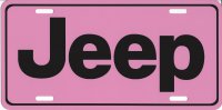 Pink Jeep Photo License Plate