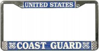 U.S. Coast Guard Chrome License Plate Frame