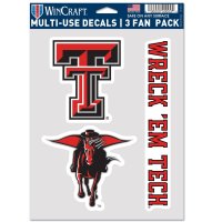 Texas Tech Red Raiders 3 Fan Pack Decals
