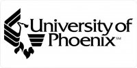University of Phoenix on White Photo License Plate