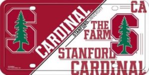 Stanford Cardinal Metal License Plate