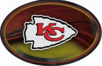 Kansas City Chiefs Chrome Die Cut Oval Decal