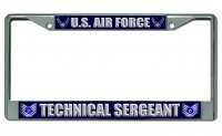 U.S. Air Force Technical Sergeant Photo License Plate Frame