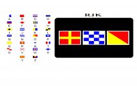 Nautical Signal Flags On Black Photo License Plate