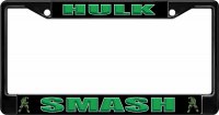 Hulk Smash Black License Plate Frame