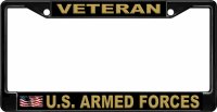 U.S. Armed Forces Veteran #2 Black License Plate Frame