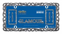 Glamour Black Pearl Chrome License Plate Frame