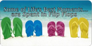 Life's Best Moments FLIP FLOP Photo License Plate