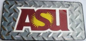 Arizona State Sun Devils ASU Silver DIAMOND Laser License Plate