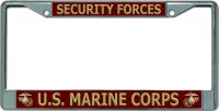 U.S. Marine Corps Security Forces Chrome License Plate Frame
