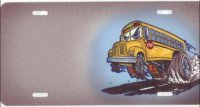 School Bus Offset Airbrush License Plate