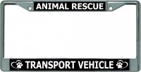 Animal Rescue Transport Vehicle Chrome License Plate Frame