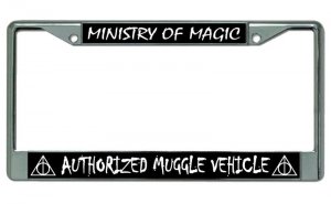 Authorized Muggle Vehicle Chrome License Plate Frame