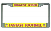 Biggest Loser Fantasy Football Chrome License Plate Frame