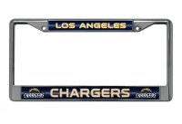 Los Angeles Chargers Glitter Chrome License Plate Frame