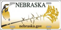 Nebraska Background Metal License Plate