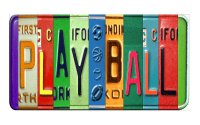 PLAY BALL Cut Style Metal Art License Plate