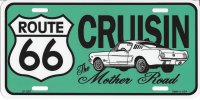 Route 66 Cruisin The Mother Road on Teal License Plate