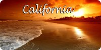 California Beach Scene Photo License Plate