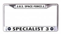U.S. Space Force Specialist 3 Chrome License Plate Frame