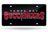 Tampa Bay Buccaneers Black Laser License Plate