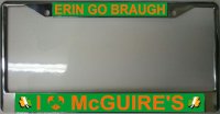 Erin Go Braugh with Irish Clover Heart Photo License Plate Frame