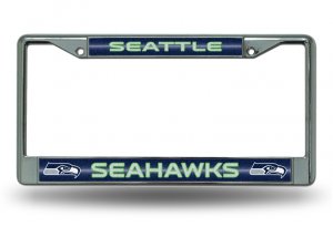 Seattle Seahawks Glitter Chrome License Plate Frame