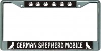 German Shepherd Mobile Chrome License Plate Frame