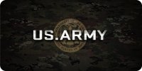 U.S. Army On Dark Camo Photo License Plate