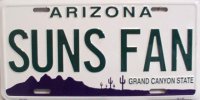 Arizona Suns Fan License Plate