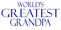 World's Greatest Grandpa Photo License Plate