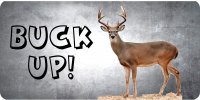 Buck Up On Grey Photo License Plate