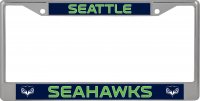 Seattle Seahawks Secondary Mark Chrome License Plate Frame