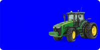 John Deere Tractor Offset On Blue Photo License Plate