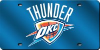 Oklahoma City Thunder Blue Laser License Plate