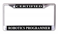 Certified Robotics Programmer Chrome License Plate Frame