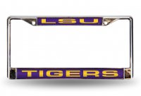 LSU Tigers Laser Chrome License Plate Frame