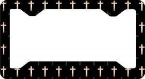 Crosses Thin Style License Plate Frame