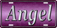 Angel Metal License Plate