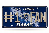 St. Louis Rams #1 Fan Glitter License Plate