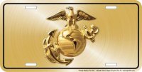 Marines Officer EGA Gold Logo Metal License Plate