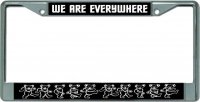 Dancing Bears We Are Everywhere Chrome License Plate Frame