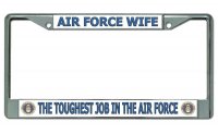 Air Force Wife Chrome License Plate Frame