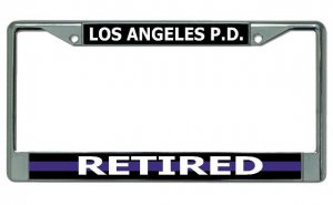 Los Angeles P.D. Thin Blue Line Retired Chrome Frame
