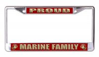 Proud Marine Family #1 Chrome License Plate Frame