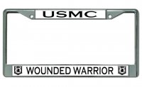 USMC Wounded Warrior Chrome License Plate Frame